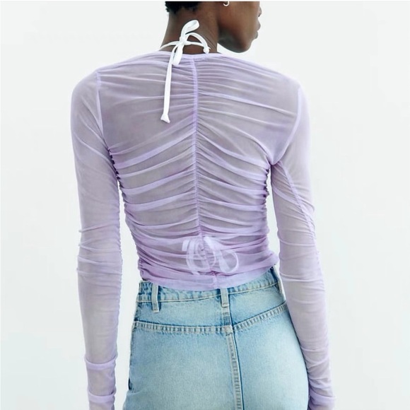 Zara ruched tulle top - Picture 3 of 4